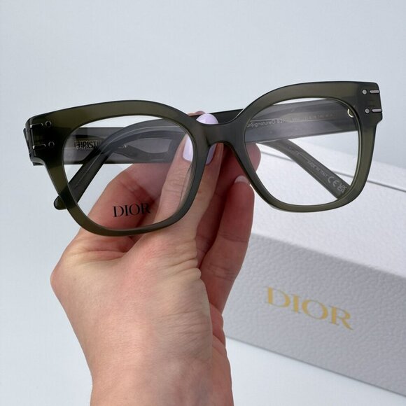 Dior Women BRAND NEW Eyeglasses Green Demo Geometric DIORSIGNATUREO B2I - Picture 1 of 9